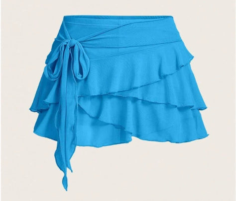 Women's Layered Ruffled Low Waist Skirt
